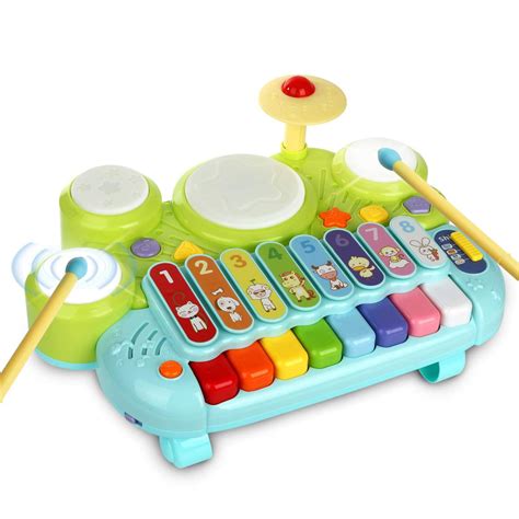 3 in 1 Toddler Drum Set Piano Keyboard Xylophone Toys Musical ...