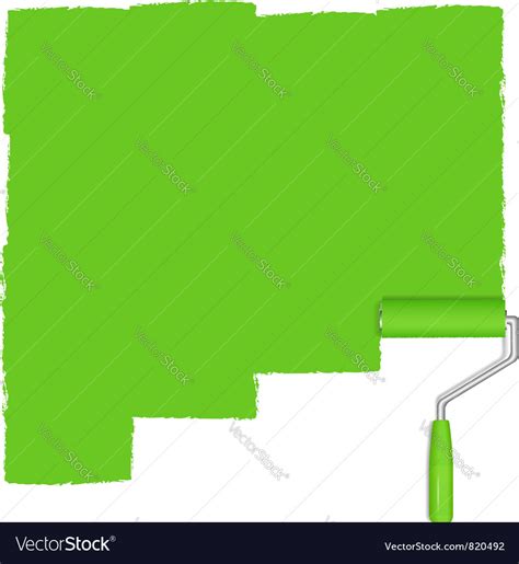 Green background with paint roller Royalty Free Vector Image