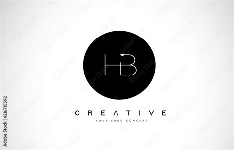 HB H B Logo Design with Black and White Creative Text Letter Vector. Stock Vector | Adobe Stock