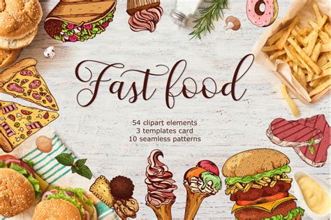 Fast Food-clipart+menu By astartejulia | TheHungryJPEG