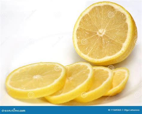 Half of Lemon and Lemon Slices Stock Image - Image of yellow, ripe: 11569365