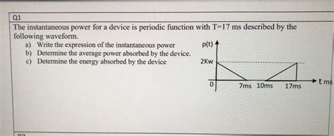 Solved The instantaneous power for a device is periodic | Chegg.com