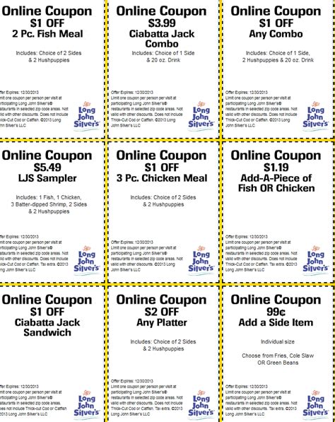 Long John Silver Coupons Printable