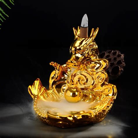 Ceramic Dragon Incense Burner for Smoke Backflow Like Water Streaming Down Art Craft Incense ...