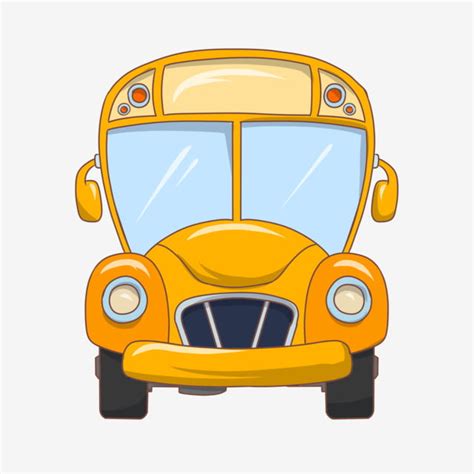 Front School Bus Clipart Vector, Yellow School Bus Front View ...