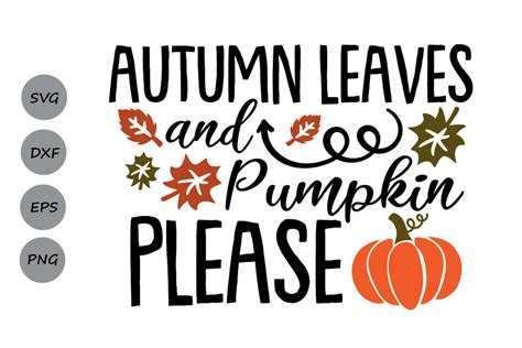 Autumn Leaves and Pumpkins Please Svg Illustration par CosmosFineArt · Creative Fabrica