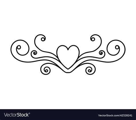 Wedding heart decoration Royalty Free Vector Image