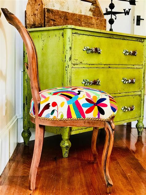 Eclectic Boho Side Chair | Eclectic furniture, Funky painted furniture, Diy chair