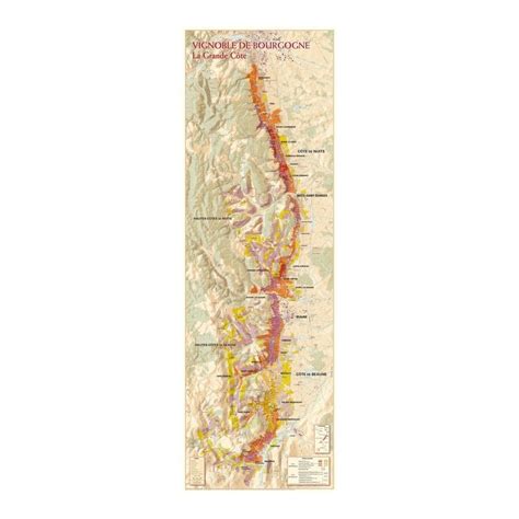 Bourgogne Wine Paper Wall Map