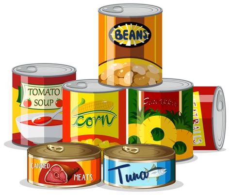 Set of canned food 365627 Vector Art at Vecteezy