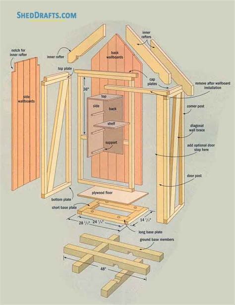 1×2 Garden Tool Storage Shed Plans