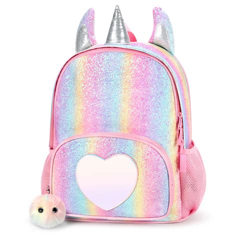 Buy mibasies Girls Backpack for Kids, Unicorn Backpack for Girls, Glitter Rainbow Elementary ...