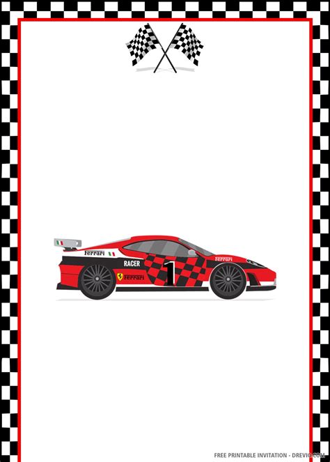 Printable Race Car Invitations