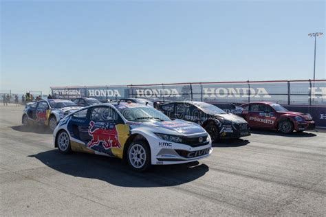 Drivers Battle for Position during the Red Bull Global Rallycross ...