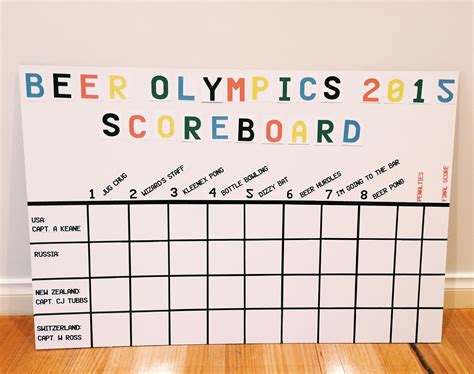 Beer Olympics Scoreboard … | Beer olympic, Beer olympics scoreboard, Beer olympics party