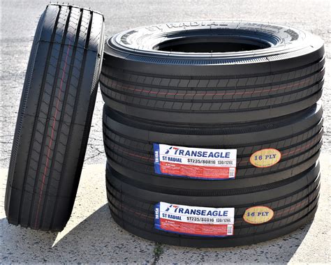 Set of 4 (FOUR) Transeagle All Steel ST Radial ST 235/80R16 Load H 16 Ply Trailer Tires ...