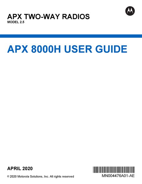 MOTOROLA APX 8000H USER MANUAL Pdf Download | ManualsLib