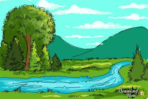 How To Draw A River Really Easy Drawing Tutorial - Riset