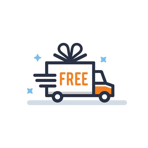 free shipping icon logo delivery cargo truck with prize ribbon vector ...