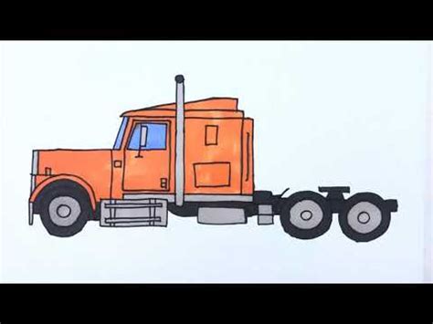 Semi Truck drawing easy - How to draw semi truck - Truck coloring for ...