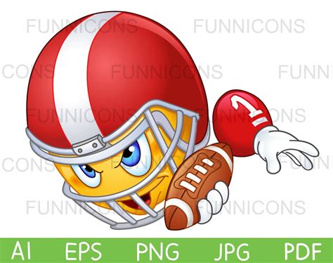 Clipart Cartoon of an American Football Player With Ball, Ai Eps Png ...