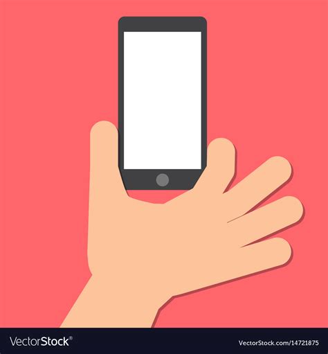 Hand holds a smart phone in the vertical position Vector Image