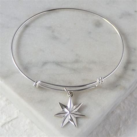 Star of Bethlehem Bangle Bracelet (Silver) - Gallery Byzantium