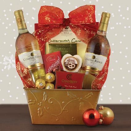 White Christmas Wine Duo Gift Basket-Capalbos Gift Baskets