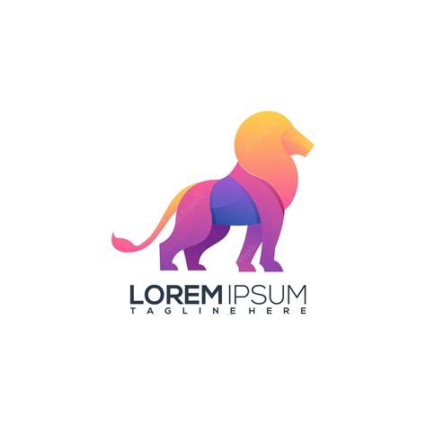 Premium Vector | Lion colorful logo illustration