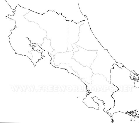 Mapa físico de Costa Rica - Geografía de Costa Rica