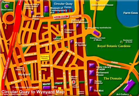 Sydney Transport system - Wynyard and Circular Quay Map