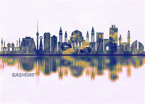 Baghdad Skyline Mixed Media by NextWay Art - Fine Art America