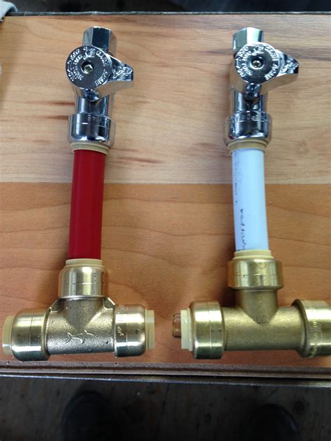 PEX piping with quarter-turn shutoff valves and brass fittings. | Diy ...