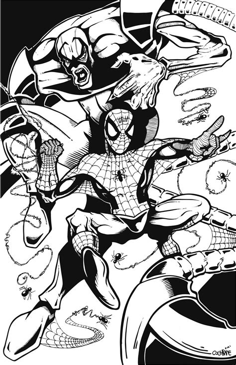 Spider-man & Scorpion Black/white Art Print up to - Etsy UK