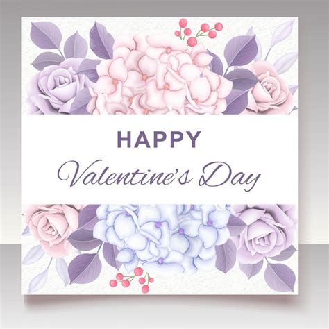 Premium Vector | Valentine's day card floral