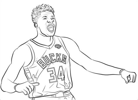 Giannis Antetokounmpo NBA Player coloring page - Download, Print or Color Online for Free