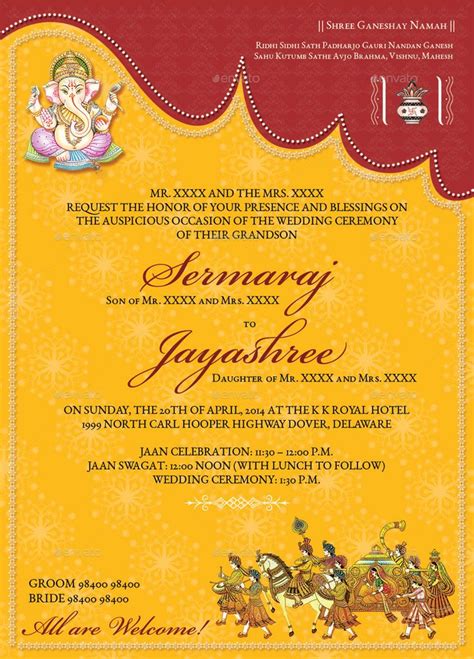 Hindu Wedding Card Preview - GraphicRiver | Hindu wedding invitations ...