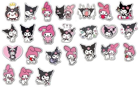 Cute Printable Kuromi and My Melody Stickers