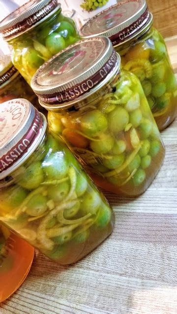 Sweet and Spicy Green Cherry Tomato Pickles | Pickled green cherry ...