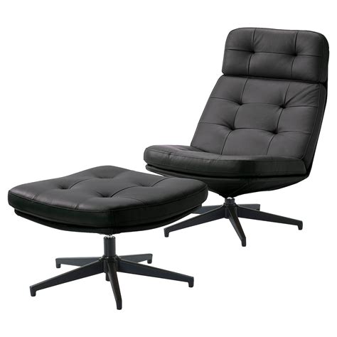 HAVBERG armchair and footstool, Grann/Bomstad black - IKEA