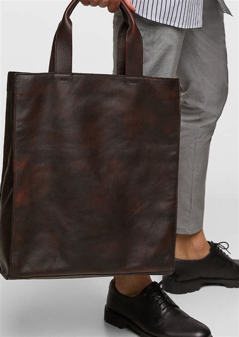 Zara man leather bag