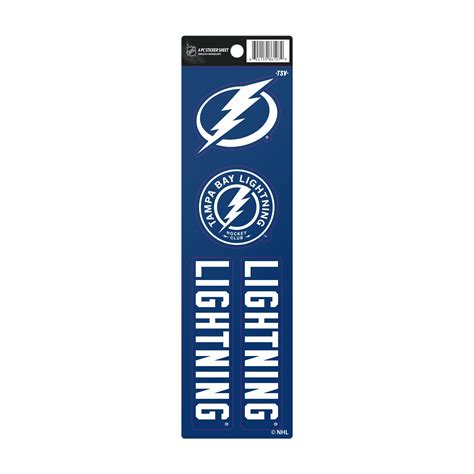 Tampa Bay Lightning 4 Pack Sticker Set