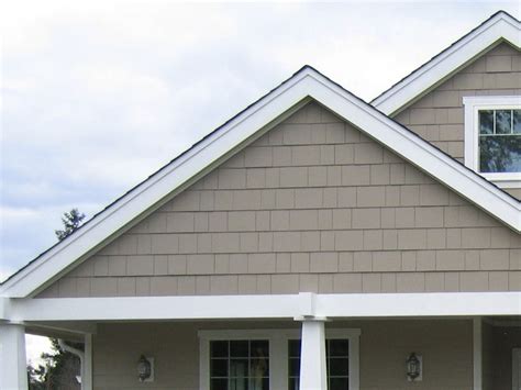 Hardie shingled gable with frieze board | House front porch, Hardie shingle, Exterior house colors