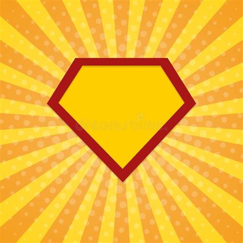 Blank Superhero Badge. Superhero Logo Template. On Blue Background. Pop Art Background. Vector ...