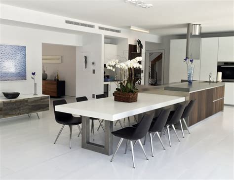 White Zen Concrete Dining Table - Contemporary - Kitchen - New York ...