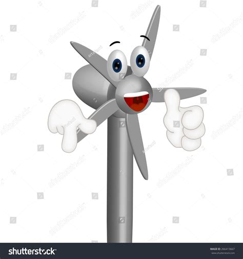 Funny Wind Power Turbine Cartoon Character Stock Illustration 266413667 | Shutterstock