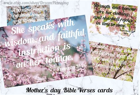 Mother's Day Bible Verses Cards Bible Journaling Cards Bible Bookmarks ...