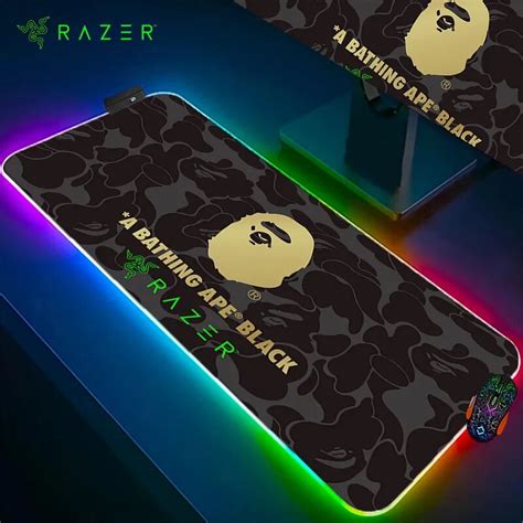 Goliathus Razer X Bape A Bathing Ape Mouse Pad Rgb Desktop Mat Gamers Accessories Xxl Mousepad ...