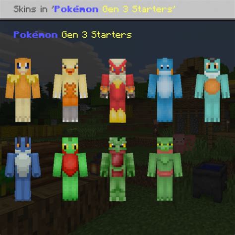 MCPE/Bedrock Pokémon Skins! Gen 3 Starters + All Evolutions – Minecraft ...