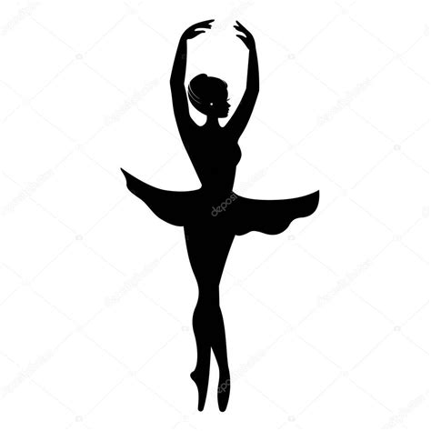 Silhouette di elegante vettore ballerina. Icona della ballerina. Firma ...